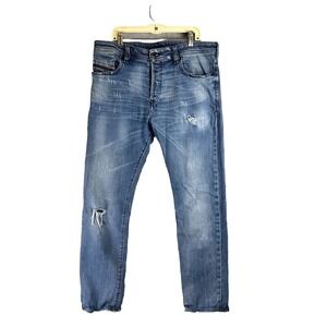 DIESEL Jeans Men 31x32 |29 BUSTER Slim Tapered Distress Stretch Button Fly Denim